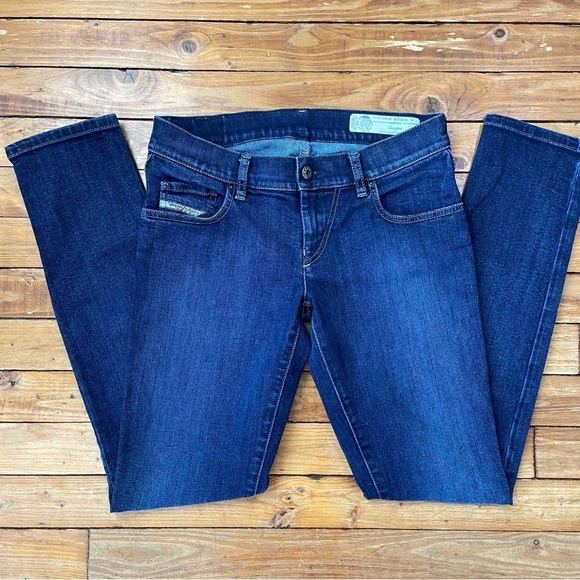 DIESEL Grupee low rise jeans super slim skinny dark blue bodycon sexy 28 stretch - Picture 2 of 11